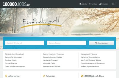 Screenshot of 100000jobs.ch