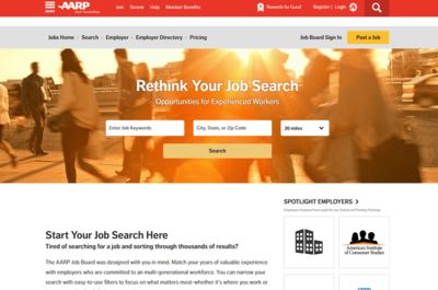 Screenshot of AARP