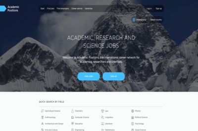 Screenshot of Academic Positions