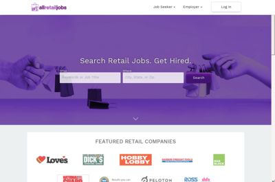 Screenshot of All Retail Jobs