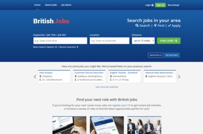 Screenshot of British Jobs