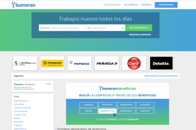 Screenshot of Bumeran.com.ar