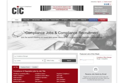 Screenshot of CareersinCompliance