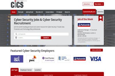 Screenshot of CareersinCyber