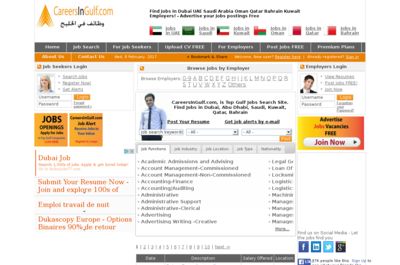Screenshot of CareersInGulf.com