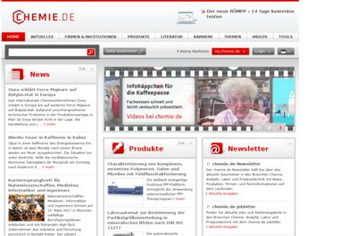 Screenshot of chemie.de Karriere
