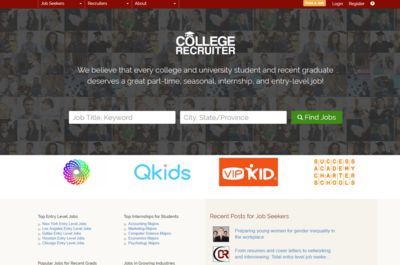 Screenshot of College Recruiter