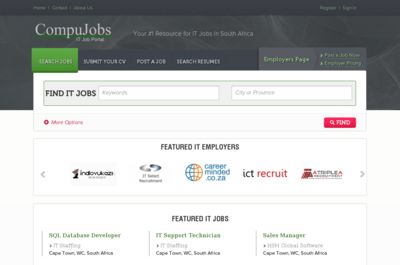 Screenshot of CompuJobs
