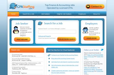 Screenshot of CPAstaffing.com