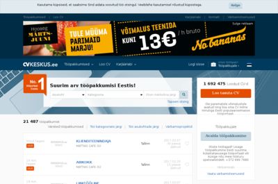 Screenshot of CVKeskus.ee