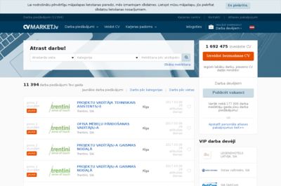 Screenshot of CVMarket.lv