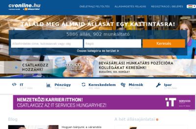 Screenshot of CVOnline.hu