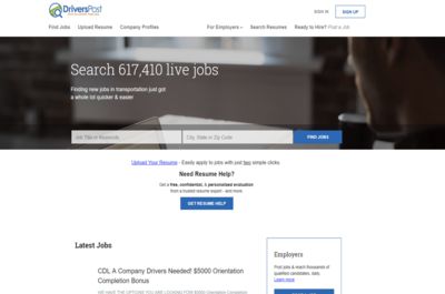 Screenshot of DriversPost