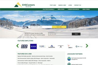 Screenshot of EHSCareers