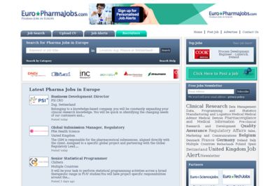 Screenshot of EuroPharmaJobs