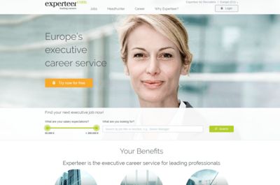 Screenshot of Experteer Europe