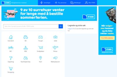 Screenshot of Finn.no