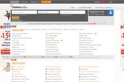 Screenshot of Freshersworld