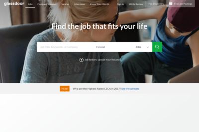 Screenshot of Glassdoor
