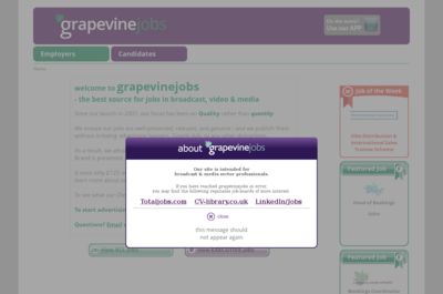 Screenshot of grapevinejobs