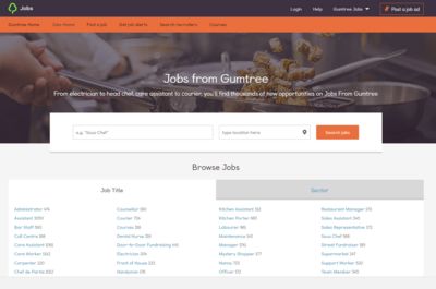 Screenshot of Gumtree