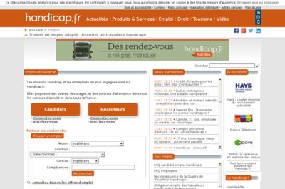 Screenshot of Handicap.fr