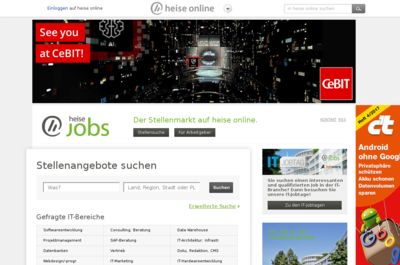 Screenshot of Heise Jobs