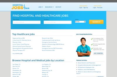 Screenshot of Hospital Jobs online