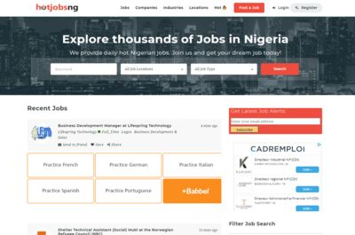 Screenshot of HotJobsNG