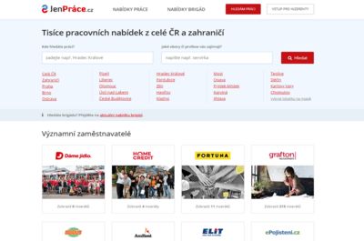Screenshot of JenPráce.cz