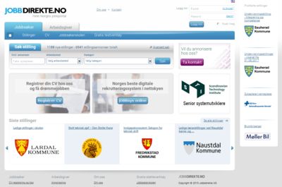 Screenshot of Jobbdirekte