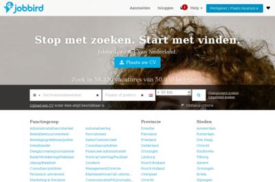 Screenshot of Jobbird.com