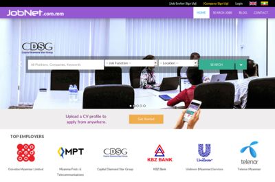 Screenshot of JobNet Myanmar