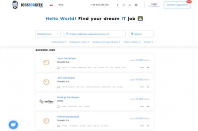 Screenshot of Jobs For Geek