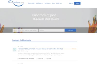 Screenshot of Jobs in Childcare