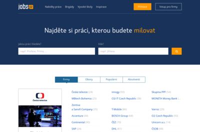 Screenshot of Jobs.cz