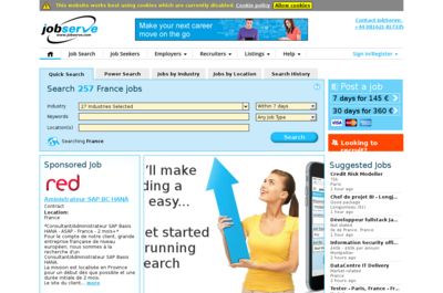 Screenshot of Jobserve