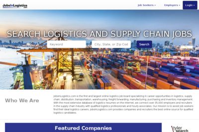 Screenshot of JobsInLogistics.com