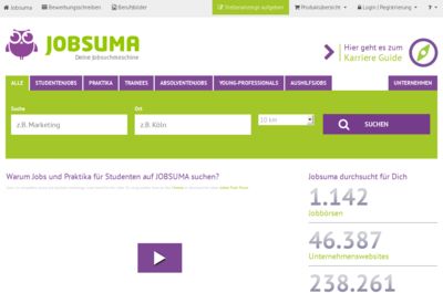 Screenshot of jobsuma