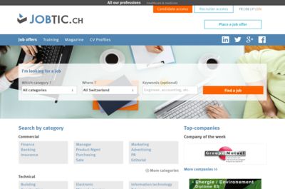 Screenshot of jobtic.ch