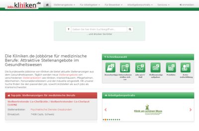 Screenshot of Kliniken.de