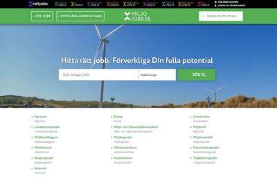 Screenshot of Miljöjobb