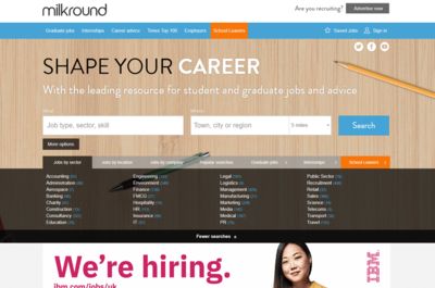 Screenshot of Milkround