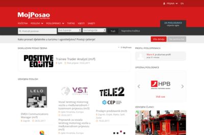 Screenshot of MojPosao