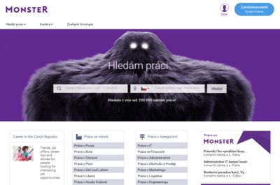 Screenshot of Monster.cz