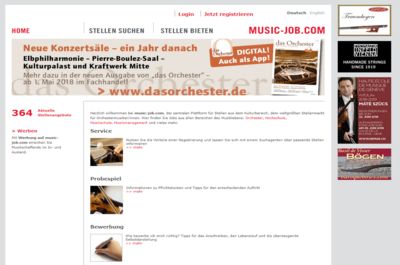 Screenshot of Music job