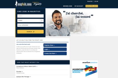 Screenshot of Myjob.mu