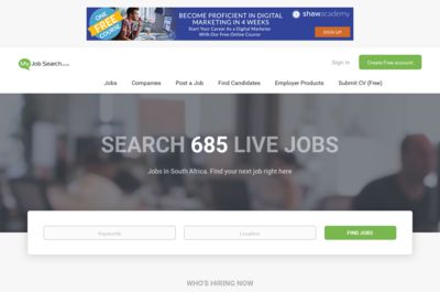 Screenshot of MyJobSearch