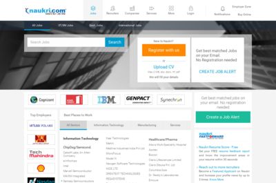 Screenshot of Naukri