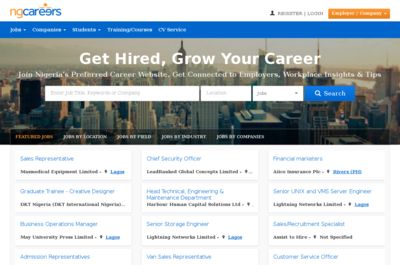 Screenshot of NG Careers